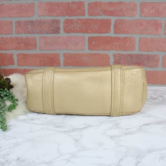 Cole Haan Metallic Yellow Gold Leather Shoulder Bag Handbag Purse - Picture 4 of 8